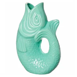 Giftcompany Gift Company 75887 Monsieur Carafon - Karaffe/Blumenvase - Fischform - Steingut - Mint Cream - L