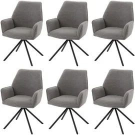 MCW Esszimmerstuhl MCW-G67 Bouclé hellgrau 6er Set