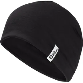 Jack Wolfskin Unisex Merino Beanie-Mütze, Schwarz, Einheitsgröße EU