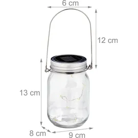 Relaxdays LED Solar Glas 2er Set
