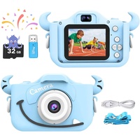 Fotoapparat Kinder ab 3 4 5 Jahre,Kinderkamera 6 7 8 Jahre,Wiederaufladbar Digitalkamera für Kinder Kamera Kind Camcorder 2.0'' HD Weihnachten Geburtstagsgeschenk Spielzeug für Kinder (Blau)