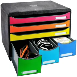 Exacompta Schubladenbox 35,5 x 27,1 x 27,0 cm 6-tlg. mehrfarbig