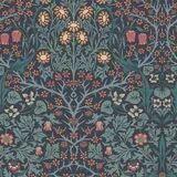 William Morris At Home Vliestapete Blackthorn 10 m x 0,62 m blau 34193