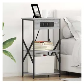 vidaXL Nachtschrank 2 pcs 41 x 31 x 76 cm Grau
