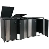 Proregal Mülltonnenverkleidung 122 x 250 x 84 cm anthrazit