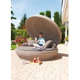 Lounge-Insel Oyster Alu/KS-Geflecht whit e-coral, inkl. Kissen SonnenPartner