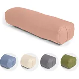 Vedara® Yoga Bolster AKAMA – Yogakissen mit Kapokfüllung für Yin Yoga – Rechteckig – Waschbarer Bezug aus 100% robuster Baumwolle – Großes Yogakissen für Restorative Yoga (Rosa, Klein)