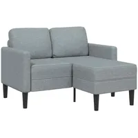 VidaXL 2-Sitzer-Sofa mit Chaiselongue L-Form Hellgrau 125 cm Stoff