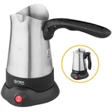 TZS First Austria Elektrischer Türkischer Kaffeekocher mit ausklappbarem Handgriff, 0,3 Liter 800W | Mokkakocher, Espressokocher & Wasserkocher | aus Edelstahl | geeignet für Zuhause, Büro, Reisen