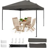 HOMEDEMO Pop Up Pavillon 3x3, Faltpavillon 3x3 Wasserdicht Stabil Winterfest, UV-Schutz 50+ Faltbarer Pop up Pavillons, Höhenverstellbar partyzelt, Gartenpavillon für Party, Anthrazit