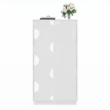 Okwish Schuhschrank 63 x 120 x 24 cm mit 3 Klappen und Spiegel / weiß hochglänzend