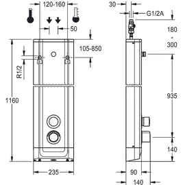 KWC AR Duschpaneel, F5, hydr., Edelstahl, Thermostat, f. Duschkopf