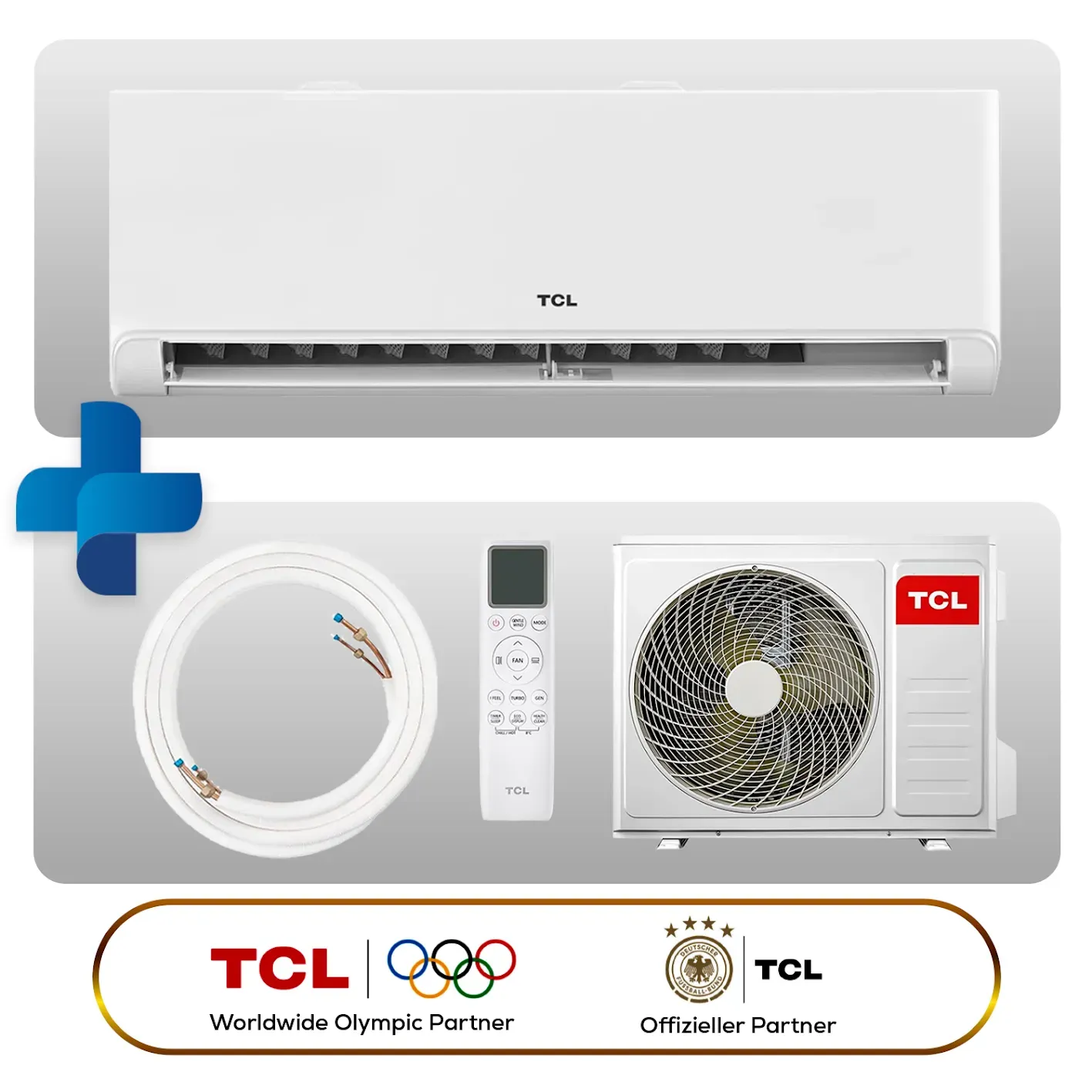 Split Klimaanlage R32 A++ 24000 BTU (6,8 kW) mit 5m Leitung & Wandhalterung, TCL BreezeIN AI | WLAN, Inverter, AI-Modus