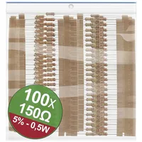 Quadrios 22P111 22P111 Kohleschicht-Widerstand Sortiment 150 axial bedrahtet 0.5 W 5 1 Set