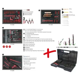 KS Tools Werkzeugwagen Chrom-Vanadium-Stahl 21,8 kg mit Bestückung