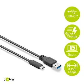 goobay USB-A auf USB-C 0,15 m Schwarz