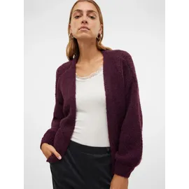 Vero Moda Strickjacke VERO MODA "VMMAYBE LS OPEN CARDIGAN GA REP", Damen, Gr. M, winetasting, Strick, Obermaterial: 100% Polyester, unifarben, loose fit hüftbedeckend, ohne Ausschnitt, Rippbündchen, Strickjacken Strickjacke