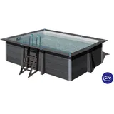 Gre Pools Avantgarde 466x326x124 Cm Aufstellpool Aus Verbundwerkstoff - Grey / Blue - 13.400 Liter