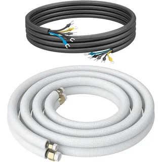 Kältebringer Kältemittelleitung 1/4 Zoll + 3/8 Zoll Montage-Set für Split-Klimaanlage 1-15m