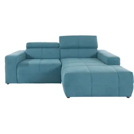 DOMO collection Ecksofa 2-Sitzer Leder L-Form Türkis