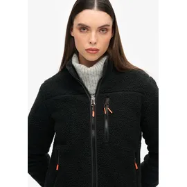 Superdry Damen. Outdoor Sherpa-Fleecejacke Schwarz/Schwarz 36 = 36