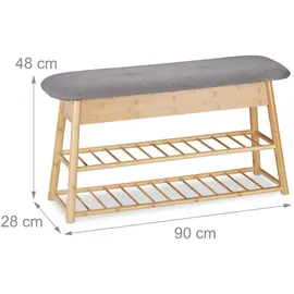 Relaxdays Mateo 90 x 28 x 48 cm braun / natur