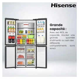 Hisense RQ5P470SAFE Side-by-Side (483 l, 1785 mm hoch, Schwarz)