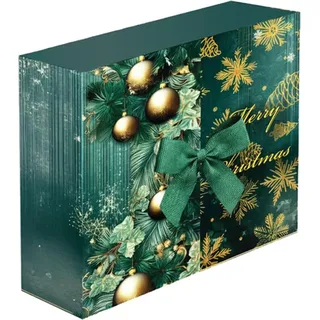 Adventskalender für Männer 2025 24 Überraschungen in Geschenkboxen Hochwertiges Design QR-Code Wiederverwendbare Verpackung - Grün/Gold