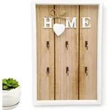 Jusch - Schlüsselschrank, Wandmontierter Schlüsselkasten Aus Holz, Mit 6 Aufhängehaken Für Schlüssel, Schlüsselkasten Aus Holz, Schlüsselschrank, Perfektes Wohnaccessoire, 30 X 20 X 3 Cm