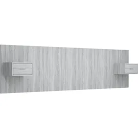 vidaXL Kopfteil mit Nachttischen Grau Sonoma Holzwerkstoff