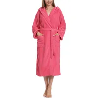 Ladeheid Damen Frottee Bademantel mit Kapuze Morgenmantel warm aus 100% Baumwolle LA40-102 (Rosa (M13) (Gramatur 450), S) - S