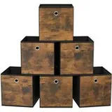 Songmics Aufbewahrungsbox 6er Set vintagebraun-schwarz