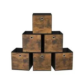 Songmics Aufbewahrungsbox 6er Set vintagebraun-schwarz