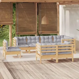 vidaXL Garten-Lounge-Set 8-tlg. grau
