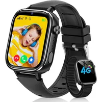 Sanorum GPS und Telefon, SOS Funktion Kinder Smartwatch (1,83 Zoll, 4G), mit Videoanrufe, Nachrichten, Schulmodus, Wecker, Kamera Schrittzähler schwarz