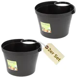 GarPet Fallrohr Blumentopf 22 x 22 x 15 cm Anthrazit