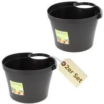 GarPet Fallrohr Blumentopf 22 x 22 x 15 cm Anthrazit