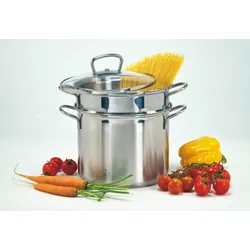 Spaghettitopf KRÜGER, silber (silberfarben), Ø:24cm, Töpfe, Induktion