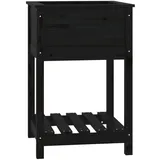vidaXL Pflanzkübel mit Ablage Schwarz 54x54x81 cm Massivholz Kiefer