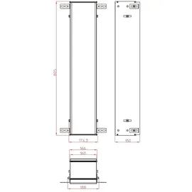 EMCO Asis Einbaurahmen Aluminium 805x174x150 mm