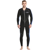 Cressi Lido Man Monopiece Wetsuit 2mm Einteiliger Neoprenanzug Herren für alle Wassersportarten, Schwarz/Blau, XL/5