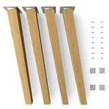 sossai® Möbelfuß Holzfüße Eckig schräge Ausführung - Eiche, (4-St), 8cm - 71cm 45 cm