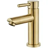 Warm- Und Kaltwasser-waschtischarmatur Mit 16 Cm Hohem Auslauf, Edelstahl-waschtischarmatur Für Warm- Und Kaltwasser, Warm- Und Kaltwasser-waschtischarmatur Für Toilette (gold)