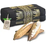 livasia Stützkissen Yogakissen (Deluxe) - 17x34x12cm, Kapok, vegan, handgefertigt schwarz
