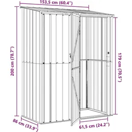 vidaXL Gartenhaus 1,54 x 0,86 m Anthrazit