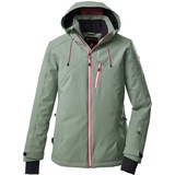 Killtec Damen Ksw 10 Wmn Jckt Skijacke Funktionsjacke mit abzippbarer Kapuze und Schneefang, grüngrau, 38 EU