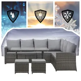 Svita Monroe Garten-Lounge Set Polyrattan Lounge-Möbel Sitzgruppe Grau