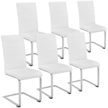Tectake tectake® Schwingstuhl, gepolstert mit Kunstlederbezug, flaches Stahlgestell in C-Form, 41 x 52 x 99 cm