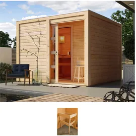 Konifera Saunahaus KONIFERA "Ruben", beige (natur), ohne Ofen, (ohne Ofen), Saunen, naturbelassen, ohne Ofen