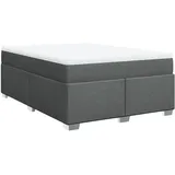 vidaXL Boxspringbett mit Matratze Dunkelgrau 160x200 cm Stoff2097051